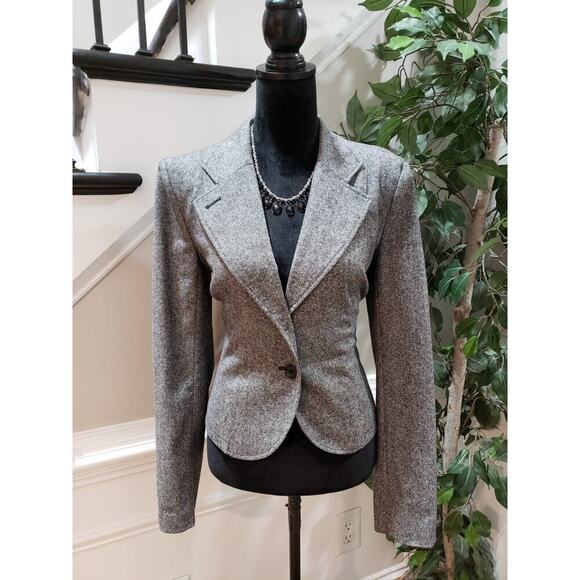 French Connection Women's Gray Single Breasted Two Button Blazer Jacket Size 10 - Picture 1 of 12